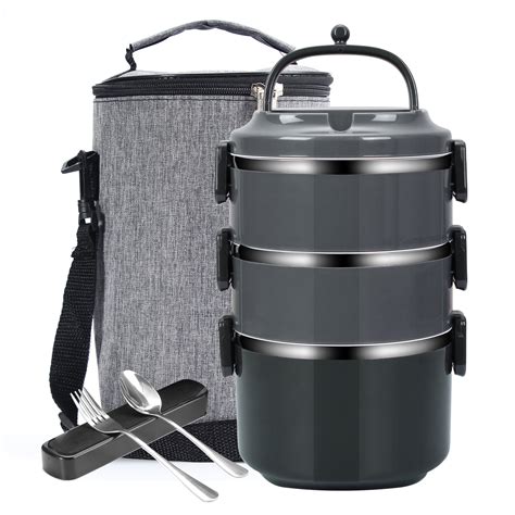 Steel Gray Stainless Steel Lunch Box 